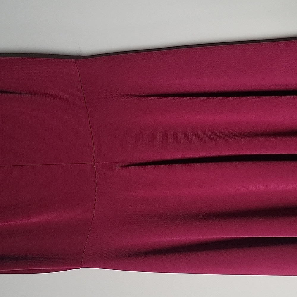 NWT Zara Burgundy XS S Plum Bow Neck Tie Bow Jersey Fit Flare Flowy A-Line Midi - Picture 6 of 17